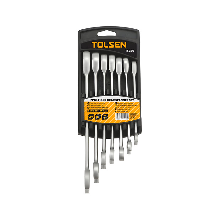 7PCS FIXED HEAD COMBINATION RATCHET SPANNER SET